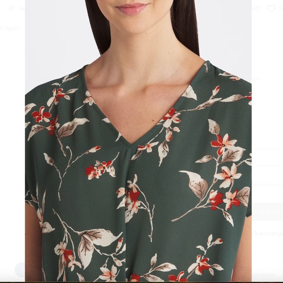 West Kei Allure Knot Green Floral Blouse - Picture 6 of 6